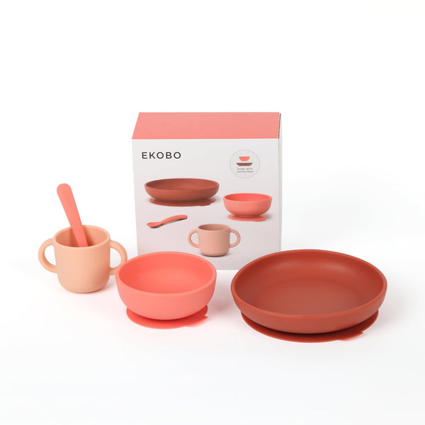 Silicone Baby Meal Set - Coral EKOBO USA 